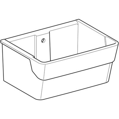 Geberit Publica Garda Mehrzweckbecken 74 x 35 x 58,5 cm, mit Überlauf, weiss, 350 x 740 x 585 mm, Farbe weiß Bild 6