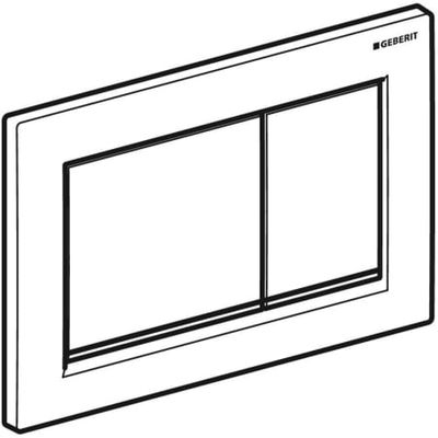 Geberit Betätigungsplatte Omega30, für 2-Mengen-Spülung weiss / seidengl.-chrom / seidengl.-chrom, 10 x 212 x 142 mm, Farbe weiß, chrom Bild 5