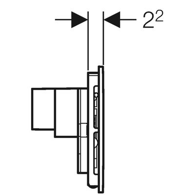 Geberit Sigma40 Betätigungsplatte, für 2-Mengen-Spülung mit Geruchabsaugung, Glas, Farbe weiß Bild 4