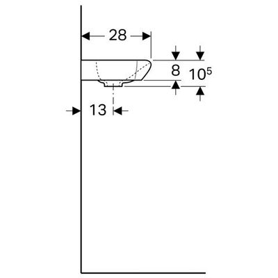 Geberit myDay Handwaschbecken, 40 x 28 cm Hahnloch links, ohne Ül, KeraTect, Farbe weiß Bild 3