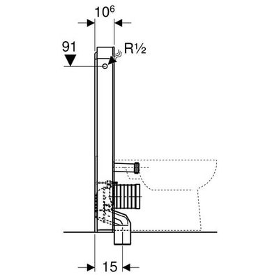 Geberit Monolith Sanitärmodul, für Stand-WC 101 cm, Farbe weiß Bild 3