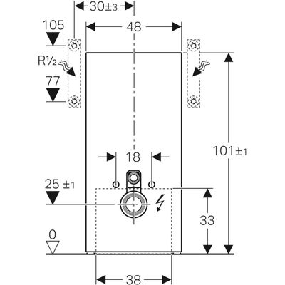 Geberit Monolith Plus Sanitärmodul, für WWC 101 cm, mit Anschluss-Stutzen, Farbe weiß Bild 2