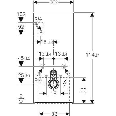 Geberit Monolith Plus Sanitärmodul, für WWC 114 cm, mit Anschlussstutzen, Farbe weiß Bild 2