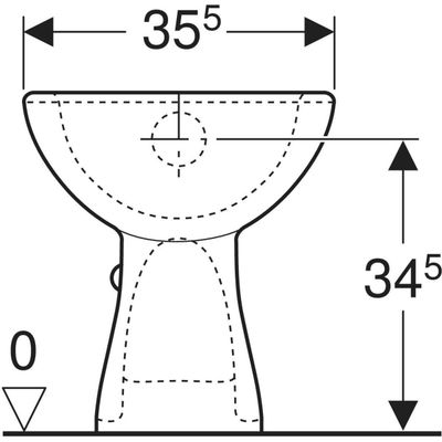 Geberit Renova Stand-WC Flachspüler Abgang vertikal, Farbe weiß Bild 2