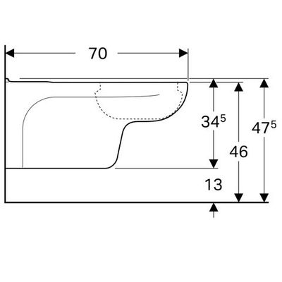 Geberit Vitalis Wand-WC Tiefspüler verlaengerte Ausladung, Farbe weiß Bild 3