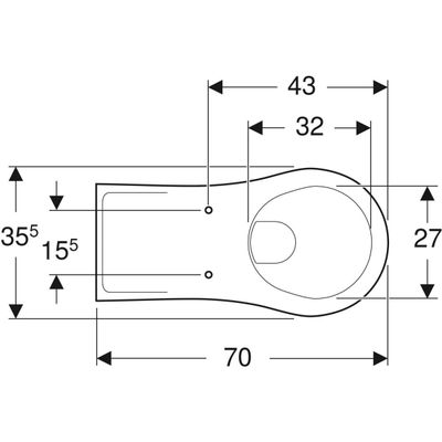 Geberit Vitalis Wand-WC Tiefspüler verlaengerte Ausladung, Farbe weiß Bild 4