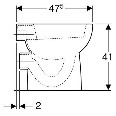 Geberit Renova Stand-WC Flachspüler Abg. horiz, teilgeschlossene Form, Farbe weiß Bild 3
