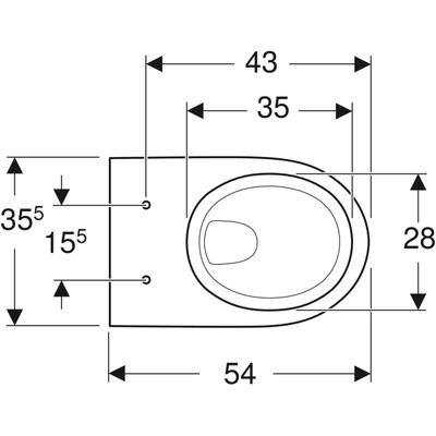 Geberit Renova Wand-WC Tiefspüler, Rimfree, KeraTect, Farbe weiß Bild 4