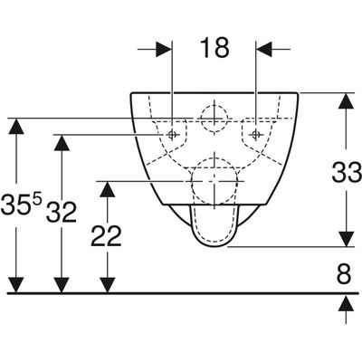 Geberit Renova Wand-WC Tiefspüler teilgeschlossene Form, Rimfree, Farbe weiß Bild 2