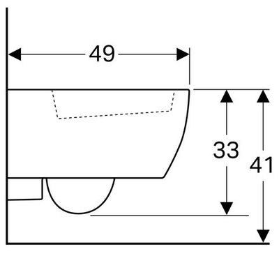 Geberit iCon WWC Tiefspüler, verk. Ausladung 49 cm geschlossene Form, Farbe weiß Bild 3