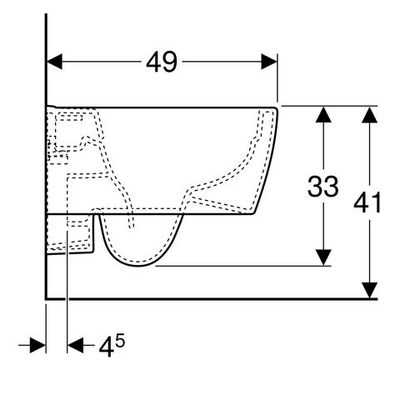 Geberit iCon WWC Tiefspüler, verk. Ausladung 49 cm geschlossene Form, Rimfree, Farbe weiß Bild 3