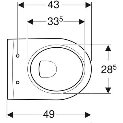 Geberit iCon WWC Tiefspüler, verk. Ausladung 49 cm geschlossene Form, Rimfree, Farbe weiß Bild 4
