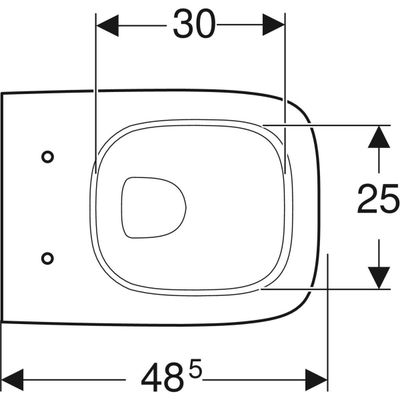 Geberit Renova Compact Square WWC Tiefspüler verkürzte Ausladung 48,5 cm, weiss, Farbe blau Bild 4