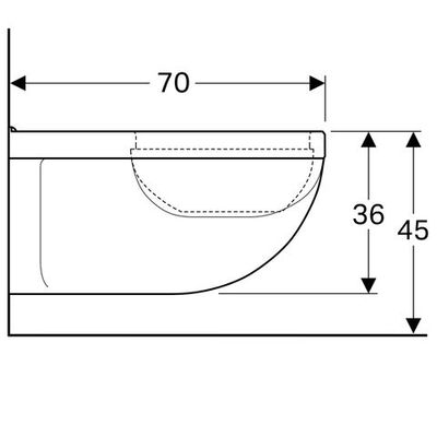 Geberit Renova Comfort Square WWC Flachspüler Ausld. 70 cm, weiss, KeraTect, Farbe blau Bild 3