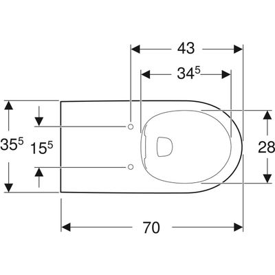 Geberit Renova Comfort Wand-WC Tiefspüler Rimfree, Ausld. 70 cm, KeraTect, Farbe weiß Bild 4
