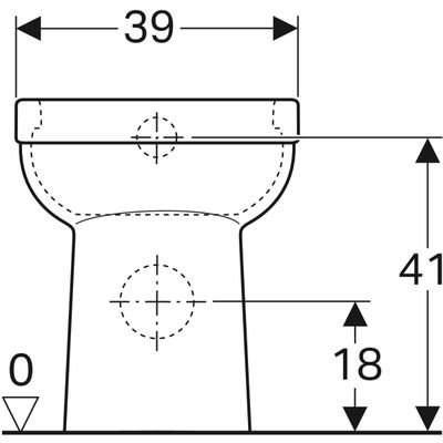 Geberit Renova Comfort Square Stand-WC Tiefspüler / erhöht, teilgeschl. Form weiss, Farbe blau Bild 2