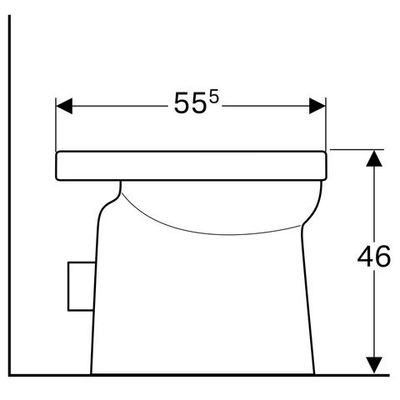 Geberit Renova Comfort Square Stand-WC Tiefspüler / erhöht, teilgeschl. Form weiss, Farbe blau Bild 3