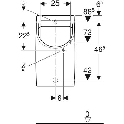 Geberit Renova Plan Urinal, Zulauf von hinten Abgang nach hinten, Farbe weiß Bild 2