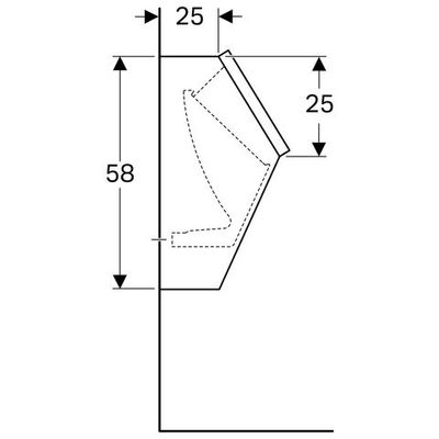 Geberit Renova Plan Deckelurinal, Zul. hinten Abgang nach hinten, Farbe weiß Bild 3
