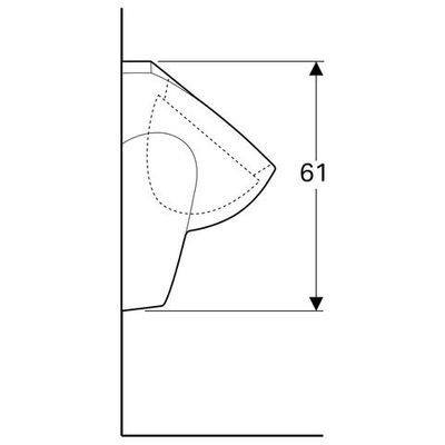 Geberit Renova Urinal, Zulauf von oben Abgang nach hinten oder unten, Farbe weiß Bild 3