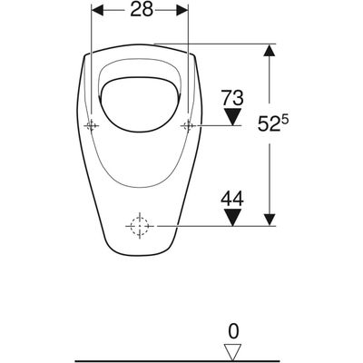 Geberit Renova Urinal, Zulauf von oben Abgang nach hinten oder unten, weiss Tect, Farbe weiß Bild 2