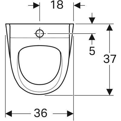 Geberit Renova Urinal, Zulauf von oben Abgang nach hinten oder unten, weiss Tect, Farbe weiß Bild 4