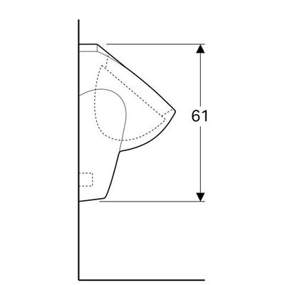 Geberit Renova Urinal, Zulauf von hinten Abgang nach hinten, Farbe weiß Bild 3