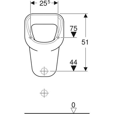 Geberit Aller Urinal, Zulauf von oben Abgang nach hinten oder unten, weiss Tect, Farbe weiß Bild 2