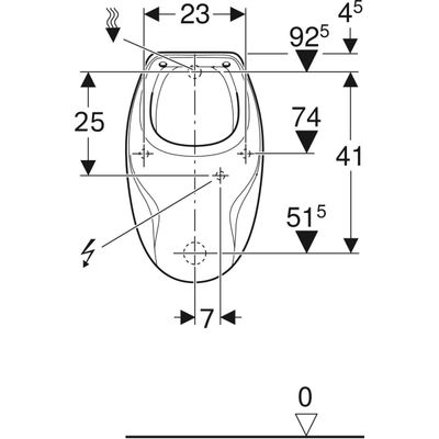 Geberit Corso Deckelurinal, Zulauf von hinten Abgang nach hinten, Farbe weiß Bild 2