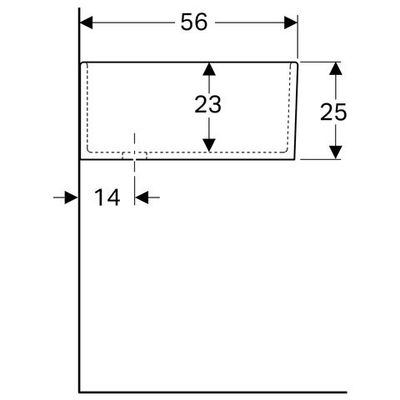 Geberit Publica Mehrzweckbecken, mit 2 Becken 90 x 25 x 56 cm, mit Überlauf, Farbe weiß Bild 3