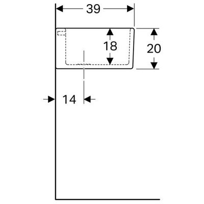 Geberit Publica Mehrzweckbecken, 50 x 20 x 39 cm, mit Überlauf, Farbe weiß Bild 3