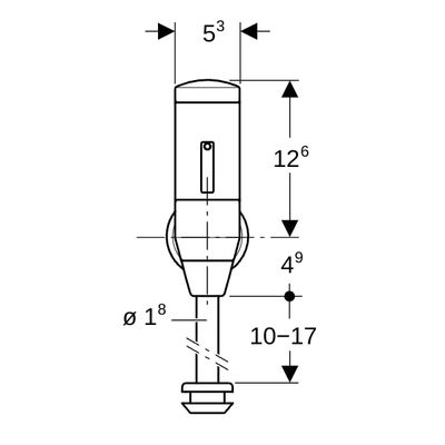 Geberit DrSp, für Urinal, mit elektron. Spül IR, Batteriebetrieb, Aufputz Bild 3