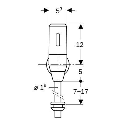 Geberit DrSp. für Urinal, mit elektron. Spül IR Batteriebetrieb, Aufputz Bild 3