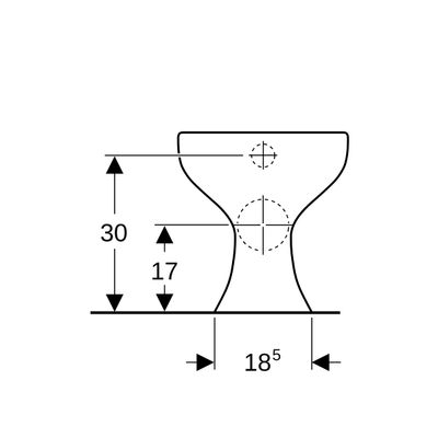 Geberit er Stand-Flachspül-WC, Abgang waagerecht, Höhe: 350 mm, weiss, 350 x 330 x 430 x 430 mm, Farbe weiß Bild 6