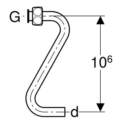 Geberit Verbindungsrohr Typ 380, zu Füllventil / Schwimmerventil Typ 380, 10 mm Bild 2