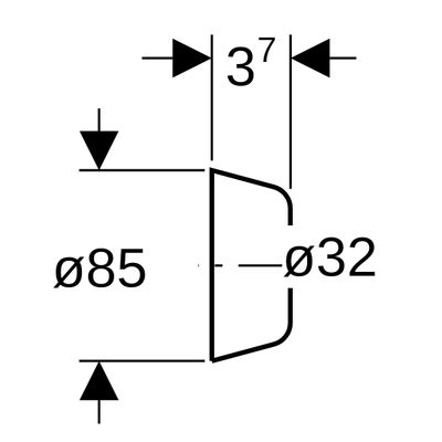 Geberit Wandrosette tief Abgang d32, Farbe weiß Bild 2