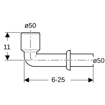 Geberit Anschlussbogen für Urinal D 50 mm, mit Dichtung weiss, Farbe weiß Bild 3