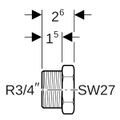 Geberit PushFit Stopfen 3/4" AG, Farbe schwarz Bild 2