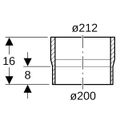 Geberit PE-HD Übergangsstutzen auf Guss d200 / 212 mm, 160 mm, Farbe schwarz Bild 3