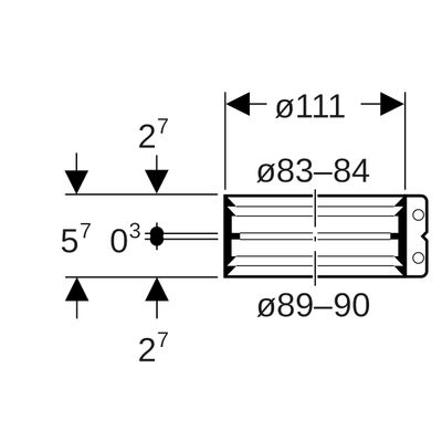 Geberit Übergangsspannverb.auf Guss DN 90 (89 - 90 mm) x DN 80 (83 - 84 mm), 57 mm, Farbe silber Bild 2
