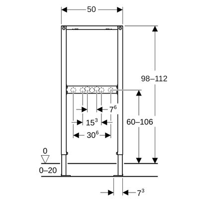 Geberit Element, für Dusch-/Badewanne 98-112 cm, für AP-Armaturen, 980 mm Bild 3