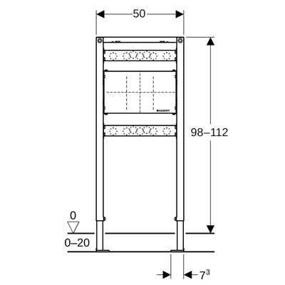 Geberit Element, für Dusch-/Badewanne 98-112 cm, für UP-Armaturen, 980 mm Bild 3