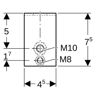 Geberit Rohrhalter M8 / M10 mit Drehrastbolzen z.Bef.v.Rohrschellen Bild 2