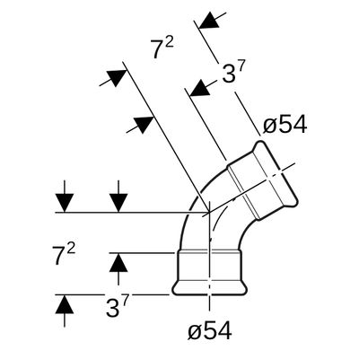 Geberit Mapress Edelstahl Bogen 60Gr d54, Farbe silberfarben Bild 3