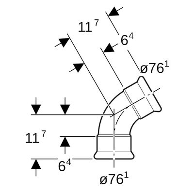 Geberit Mapress Edelstahl Bogen 60Gr d76,1, Farbe silberfarben Bild 3