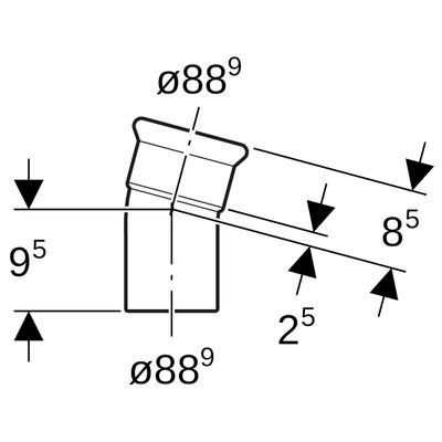 Geberit Pressfitting Bogen, mit Einschubende 88,9 mm 15 Grad Bild 3