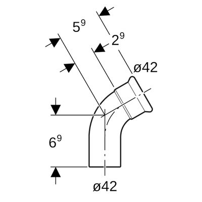 Geberit Mapress Edelstahl Bogen 60Gr d42, mit Einschubende, Farbe silberfarben Bild 3