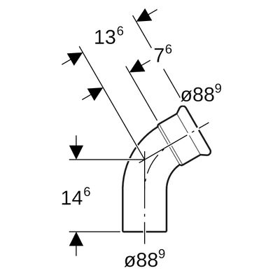 Geberit Mapress Edelstahl Bogen 60Gr d88,9, mit Einschubende, Farbe silberfarben Bild 3
