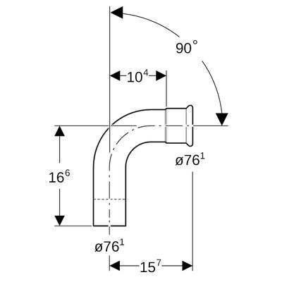 Geberit Mapress Kupfer Pressfitting-Bogen 76,1 mm 90 Grad, mit Einschubende, Farbe kupfer Bild 3