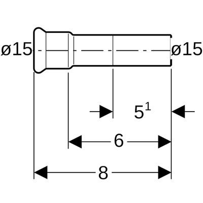 Geberit Mapress Edelstahl Übergang auf Schneidringverschraubung (Gas) d15, 80 mm, Farbe silberfarben Bild 3